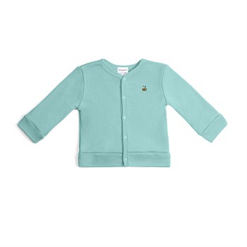 Merino 2ply Cardigan Teal Bee