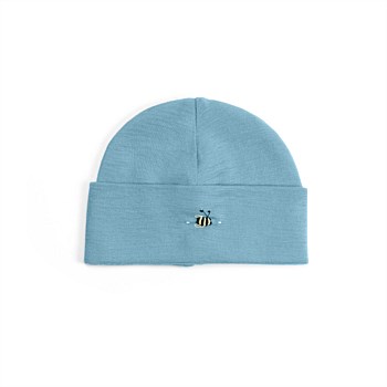 Merino Beanie Steel Blue Bee