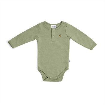 Merino Placket Bodysuit Moss