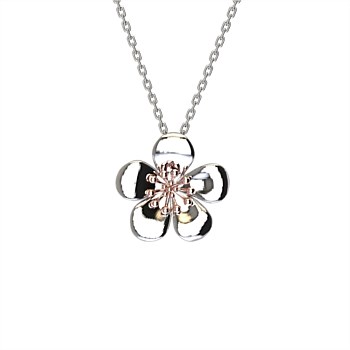 Manuka Flower Necklace w. Rose Gold Plated Center