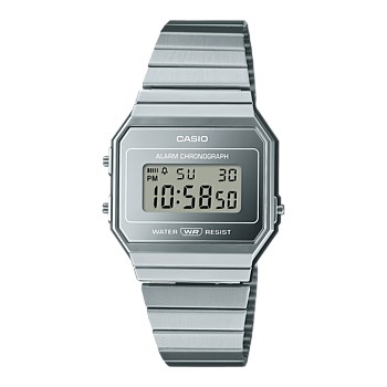 Slim Case Chrome Plated Vintage Digital Watch