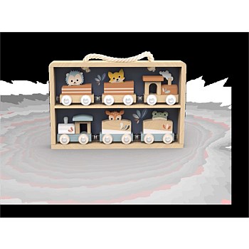 Trains Set in Display Case