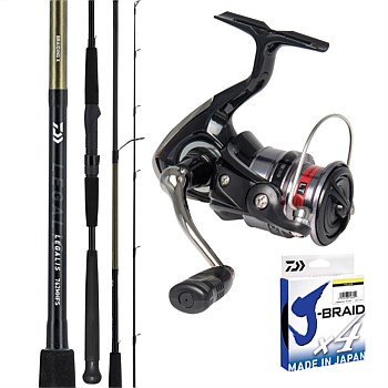 Rx LT 3000 & Legalis II 762MHFS Fishing Rod and Reel Combo + X4 135M 15Lb