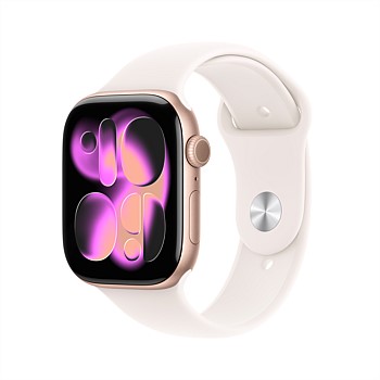 Apple Watch Series 11 GPS + Cellular 46mm Rose Gold Aluminium Case with Light Blush Sport Band