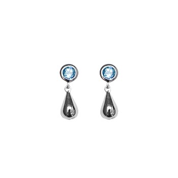 Drop In The Ocean Topaz Studs Silver