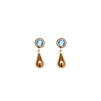 Drop In The Ocean Topaz Studs Gold Plate