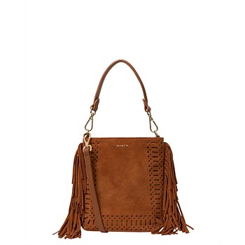 Coco Mini Bag Tan Suede + Fringe