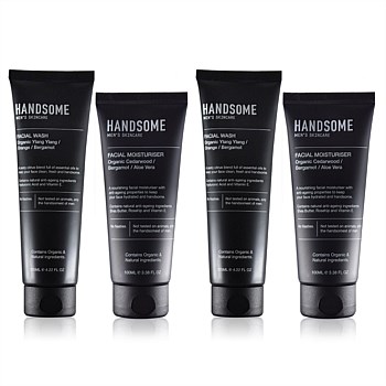 Two of each of Handsome Facial Wash 125ml & Facial Moisturiser 100ml