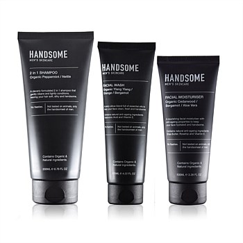 Handsome Facial Wash 125ml + Facial Moisturiser 100ml + 2in1 Shampoo 200ml