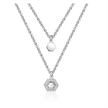 Sterling Silver Geometry Layered Necklace