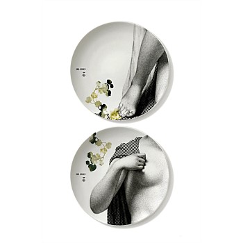 Big Porcelain Plates set of 2 - Hiver