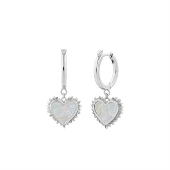 Flaming Mother Of Pearl Hoops